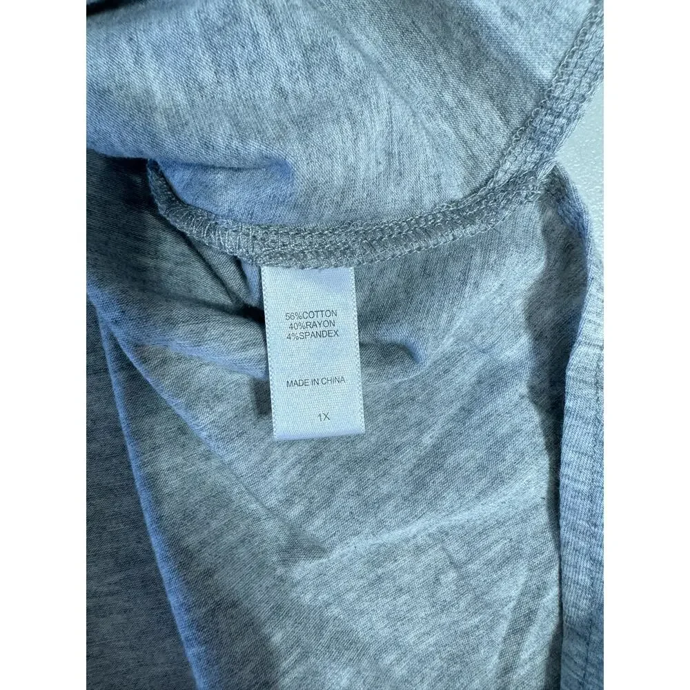 Koolaburra by UGG Jersey Short Sleeve Tunic Heathered Gray Plus Size 3X NWOT - Picture 6 of 9